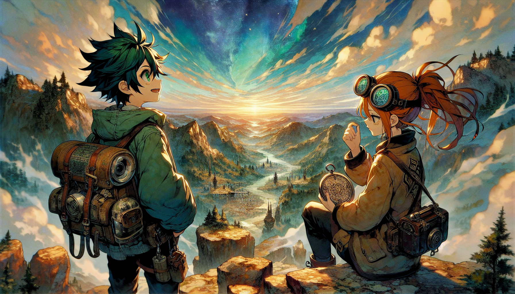 Anime style morning scene