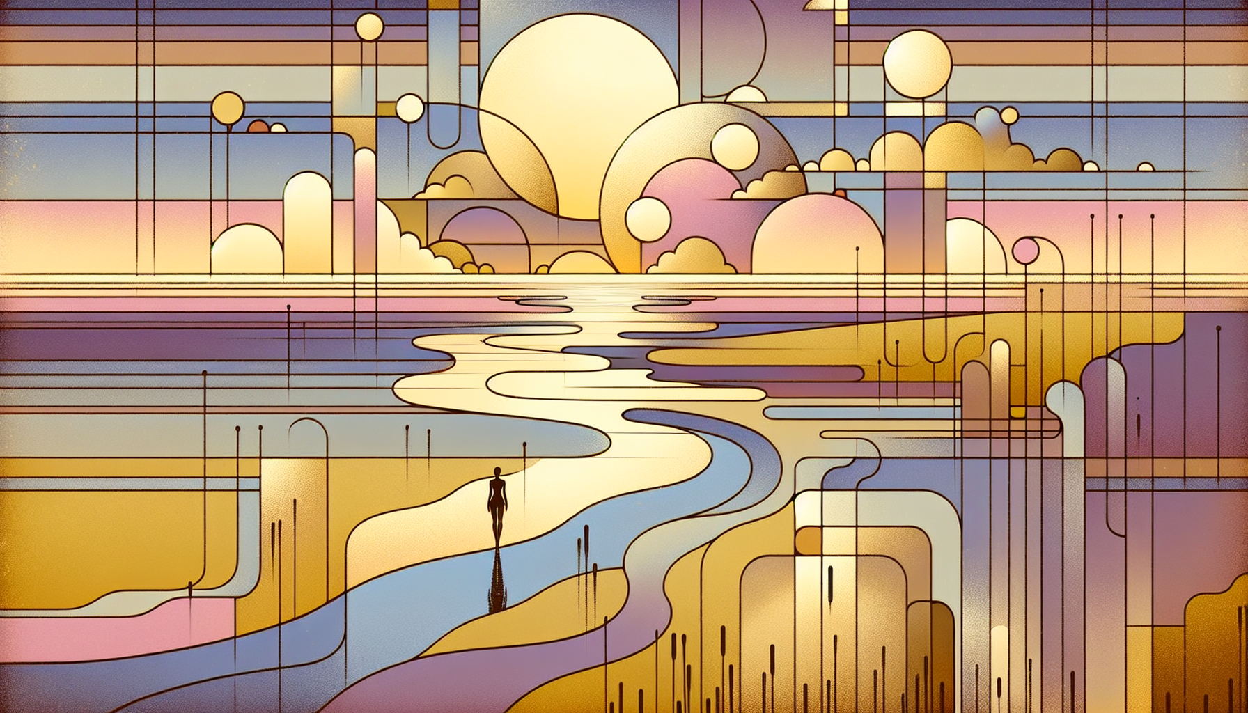 Minimalist style morning scene